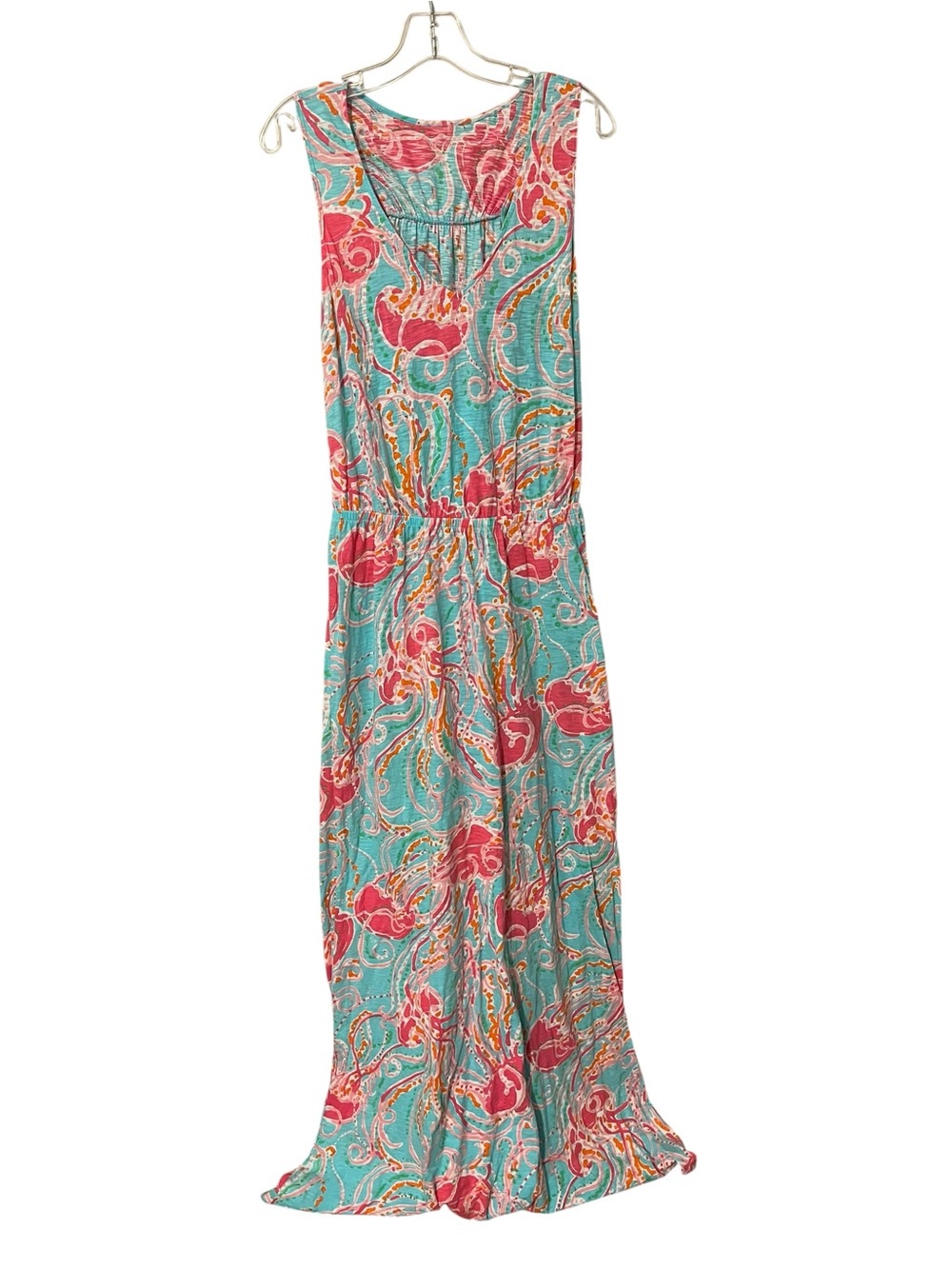 Lilly Pulitzer Jellies Be Jammin Jellyfish Maxi Dress  L Tropical Resortwear